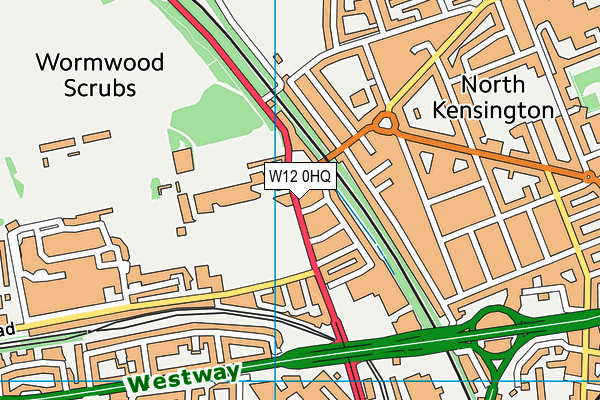 W12 0HQ map - OS VectorMap District (Ordnance Survey)