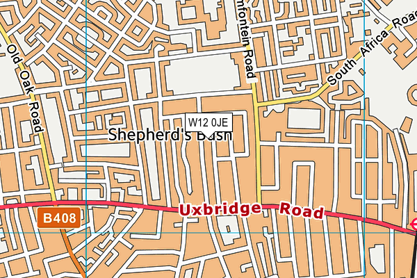 W12 0JE map - OS VectorMap District (Ordnance Survey) W12 0JE map - OS VectorMap District (Ordnance Survey)