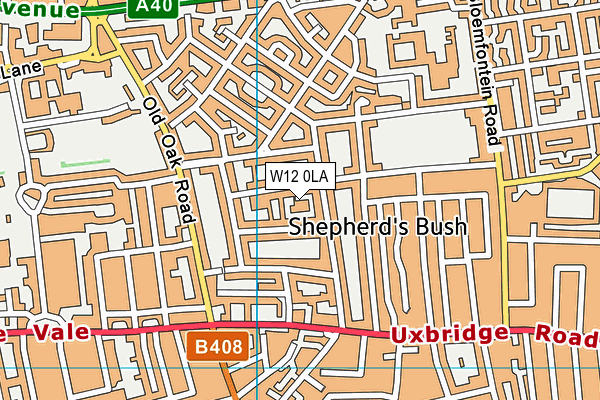 W12 0LA map - OS VectorMap District (Ordnance Survey) W12 0LA map - OS VectorMap District (Ordnance Survey)