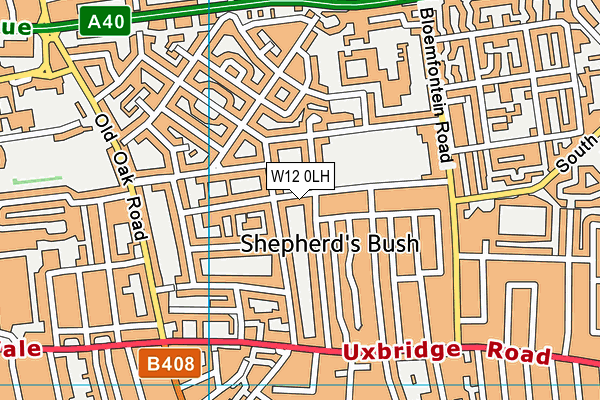 W12 0LH map - OS VectorMap District (Ordnance Survey) W12 0LH map - OS VectorMap District (Ordnance Survey)