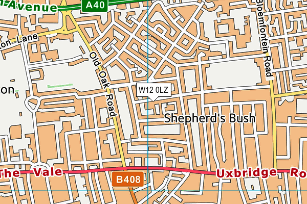 W12 0LZ map - OS VectorMap District (Ordnance Survey) W12 0LZ map - OS VectorMap District (Ordnance Survey)