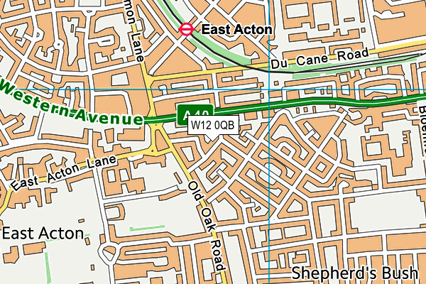 W12 0QB map - OS VectorMap District (Ordnance Survey) W12 0QB map - OS VectorMap District (Ordnance Survey)
