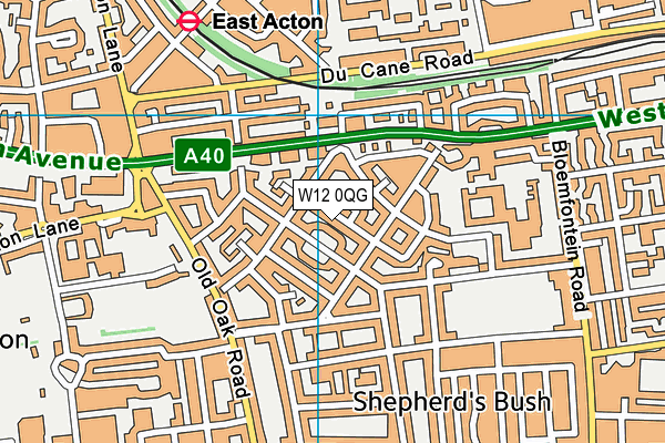 W12 0QG map - OS VectorMap District (Ordnance Survey) W12 0QG map - OS VectorMap District (Ordnance Survey)
