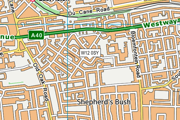 W12 0SY map - OS VectorMap District (Ordnance Survey) W12 0SY map - OS VectorMap District (Ordnance Survey)
