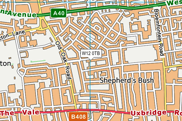 W12 0TB map - OS VectorMap District (Ordnance Survey) W12 0TB map - OS VectorMap District (Ordnance Survey)