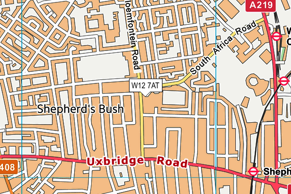 W12 7AT map - OS VectorMap District (Ordnance Survey) W12 7AT map - OS VectorMap District (Ordnance Survey)