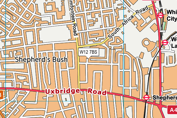 W12 7BS map - OS VectorMap District (Ordnance Survey) W12 7BS map - OS VectorMap District (Ordnance Survey)