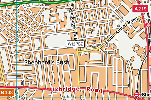 W12 7BZ map - OS VectorMap District (Ordnance Survey) W12 7BZ map - OS VectorMap District (Ordnance Survey)