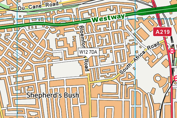 W12 7DA map - OS VectorMap District (Ordnance Survey) W12 7DA map - OS VectorMap District (Ordnance Survey)