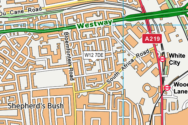 W12 7DE map - OS VectorMap District (Ordnance Survey) W12 7DE map - OS VectorMap District (Ordnance Survey)