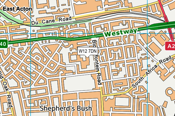 W12 7DN map - OS VectorMap District (Ordnance Survey) W12 7DN map - OS VectorMap District (Ordnance Survey)