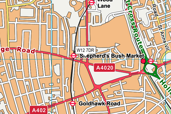 W12 7DR map - OS VectorMap District (Ordnance Survey) W12 7DR map - OS VectorMap District (Ordnance Survey)