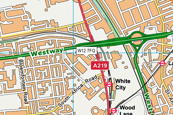W12 7FQ map - OS VectorMap District (Ordnance Survey) W12 7FQ map - OS VectorMap District (Ordnance Survey)