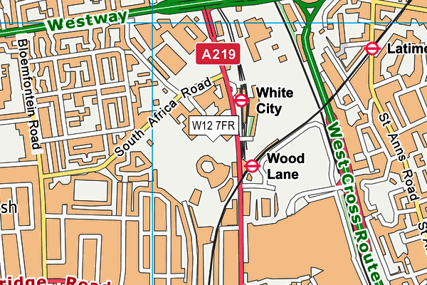 W12 7FR map - OS VectorMap District (Ordnance Survey) W12 7FR map - OS VectorMap District (Ordnance Survey)