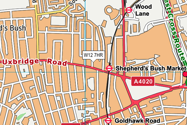 W12 7HR map - OS VectorMap District (Ordnance Survey) W12 7HR map - OS VectorMap District (Ordnance Survey)