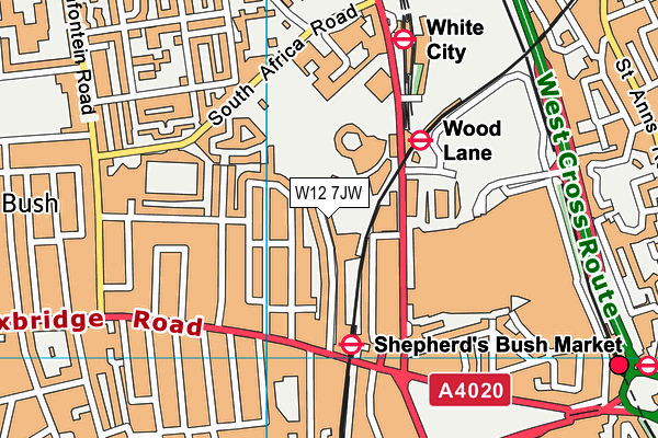W12 7JW map - OS VectorMap District (Ordnance Survey) W12 7JW map - OS VectorMap District (Ordnance Survey)