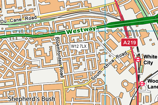 W12 7LX map - OS VectorMap District (Ordnance Survey) W12 7LX map - OS VectorMap District (Ordnance Survey)
