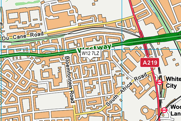 W12 7LZ map - OS VectorMap District (Ordnance Survey) W12 7LZ map - OS VectorMap District (Ordnance Survey)