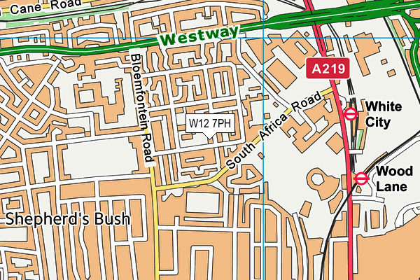 W12 7PH map - OS VectorMap District (Ordnance Survey) W12 7PH map - OS VectorMap District (Ordnance Survey)