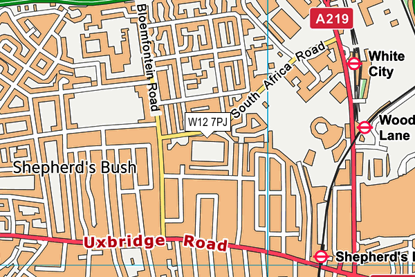 W12 7PJ map - OS VectorMap District (Ordnance Survey) W12 7PJ map - OS VectorMap District (Ordnance Survey)
