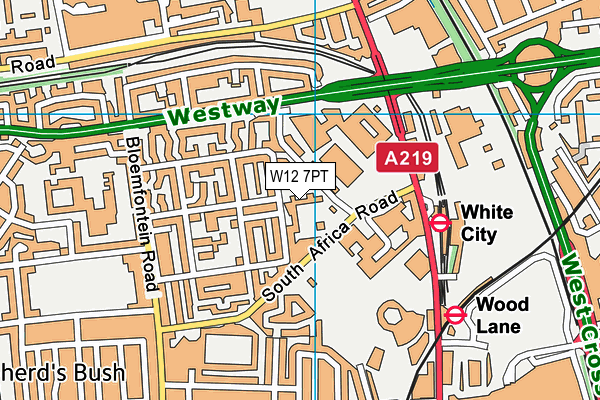 W12 7PT map - OS VectorMap District (Ordnance Survey) W12 7PT map - OS VectorMap District (Ordnance Survey)