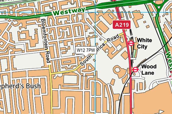 W12 7PW map - OS VectorMap District (Ordnance Survey) W12 7PW map - OS VectorMap District (Ordnance Survey)