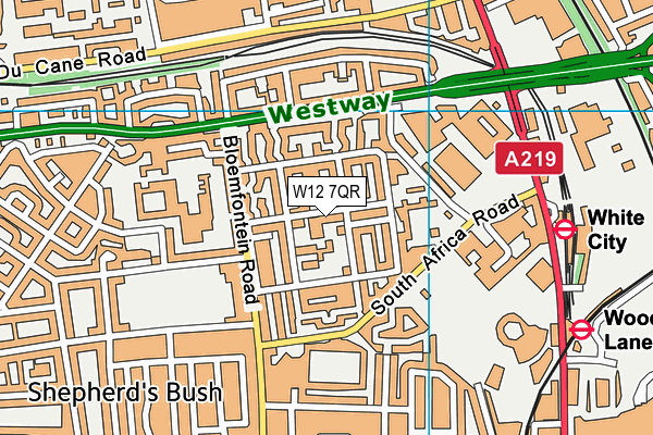 W12 7QR map - OS VectorMap District (Ordnance Survey) W12 7QR map - OS VectorMap District (Ordnance Survey)