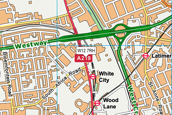 W12 7RH map - OS VectorMap District (Ordnance Survey) W12 7RH map - OS VectorMap District (Ordnance Survey)
