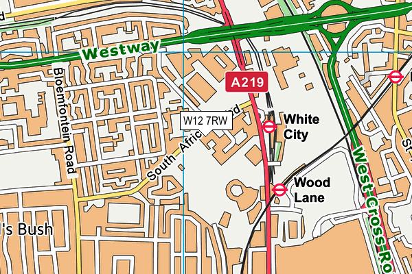 W12 7RW map - OS VectorMap District (Ordnance Survey) W12 7RW map - OS VectorMap District (Ordnance Survey)