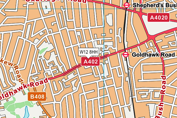 W12 8HH map - OS VectorMap District (Ordnance Survey) W12 8HH map - OS VectorMap District (Ordnance Survey)