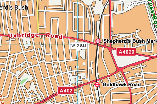 W12 8JJ map - OS VectorMap District (Ordnance Survey) W12 8JJ map - OS VectorMap District (Ordnance Survey)