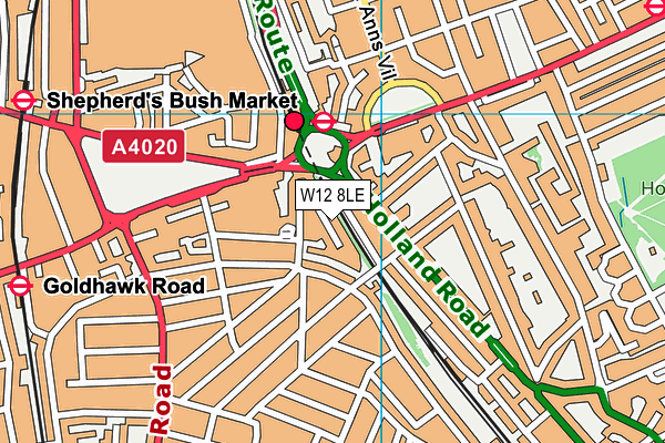 W12 8LE map - OS VectorMap District (Ordnance Survey) W12 8LE map - OS VectorMap District (Ordnance Survey)