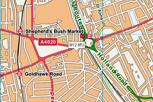 W12 8PJ map - OS VectorMap District (Ordnance Survey) W12 8PJ map - OS VectorMap District (Ordnance Survey)