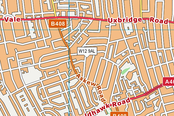W12 9AL map - OS VectorMap District (Ordnance Survey) W12 9AL map - OS VectorMap District (Ordnance Survey)