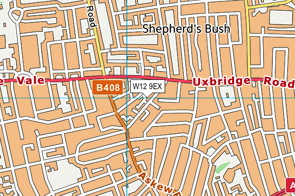 W12 9EX map - OS VectorMap District (Ordnance Survey) W12 9EX map - OS VectorMap District (Ordnance Survey)