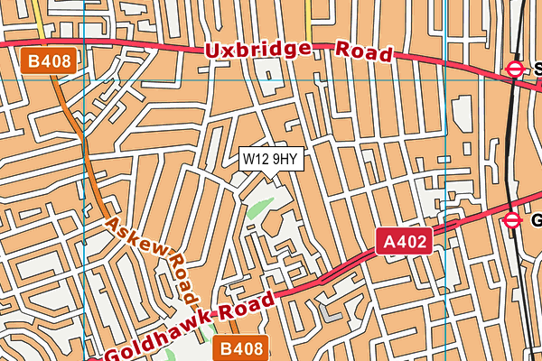 W12 9HY map - OS VectorMap District (Ordnance Survey) W12 9HY map - OS VectorMap District (Ordnance Survey)