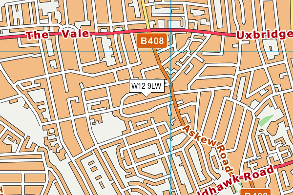 W12 9LW map - OS VectorMap District (Ordnance Survey) W12 9LW map - OS VectorMap District (Ordnance Survey)