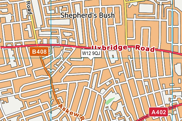 W12 9QJ map - OS VectorMap District (Ordnance Survey) W12 9QJ map - OS VectorMap District (Ordnance Survey)