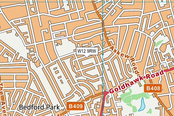 W12 9RW map - OS VectorMap District (Ordnance Survey) W12 9RW map - OS VectorMap District (Ordnance Survey)