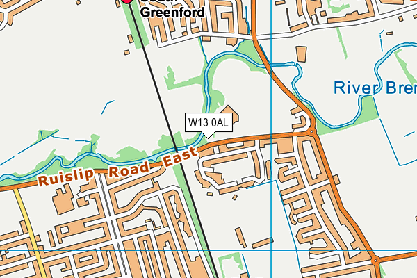 W13 0AL map - OS VectorMap District (Ordnance Survey) W13 0AL map - OS VectorMap District (Ordnance Survey)