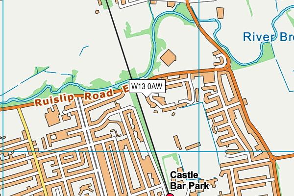 W13 0AW map - OS VectorMap District (Ordnance Survey) W13 0AW map - OS VectorMap District (Ordnance Survey)