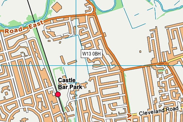 W13 0BH map - OS VectorMap District (Ordnance Survey) W13 0BH map - OS VectorMap District (Ordnance Survey)