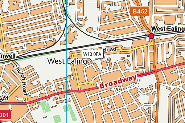 W13 0FA map - OS VectorMap District (Ordnance Survey) W13 0FA map - OS VectorMap District (Ordnance Survey)