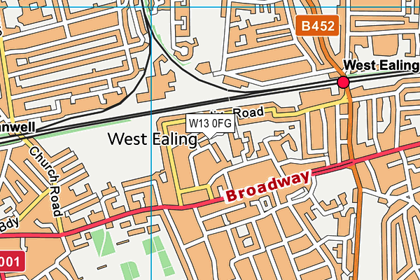 W13 0FG map - OS VectorMap District (Ordnance Survey) W13 0FG map - OS VectorMap District (Ordnance Survey)