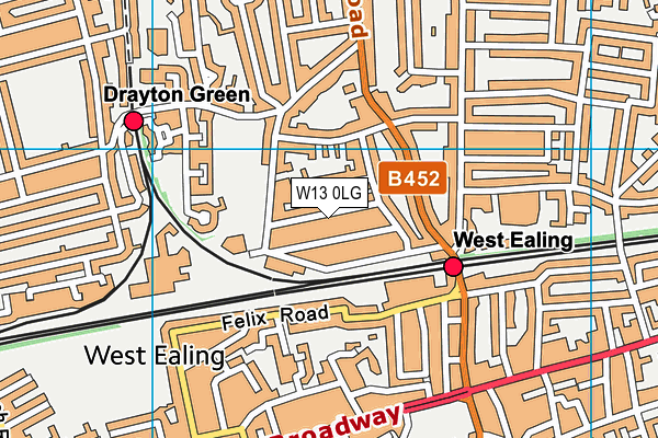 W13 0LG map - OS VectorMap District (Ordnance Survey) W13 0LG map - OS VectorMap District (Ordnance Survey)