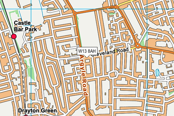 W13 8AH map - OS VectorMap District (Ordnance Survey) W13 8AH map - OS VectorMap District (Ordnance Survey)