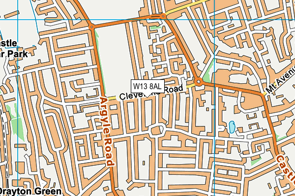 W13 8AL map - OS VectorMap District (Ordnance Survey) W13 8AL map - OS VectorMap District (Ordnance Survey)