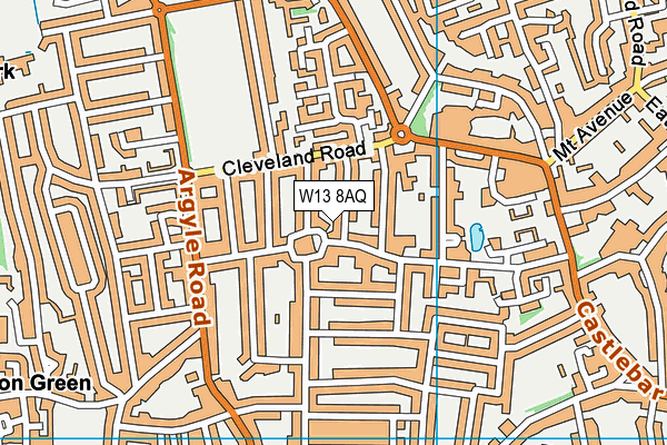 W13 8AQ map - OS VectorMap District (Ordnance Survey) W13 8AQ map - OS VectorMap District (Ordnance Survey)