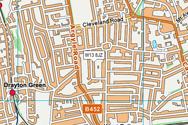 W13 8JZ map - OS VectorMap District (Ordnance Survey) W13 8JZ map - OS VectorMap District (Ordnance Survey)