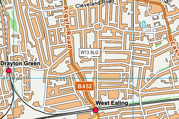 W13 8LG map - OS VectorMap District (Ordnance Survey) W13 8LG map - OS VectorMap District (Ordnance Survey)
